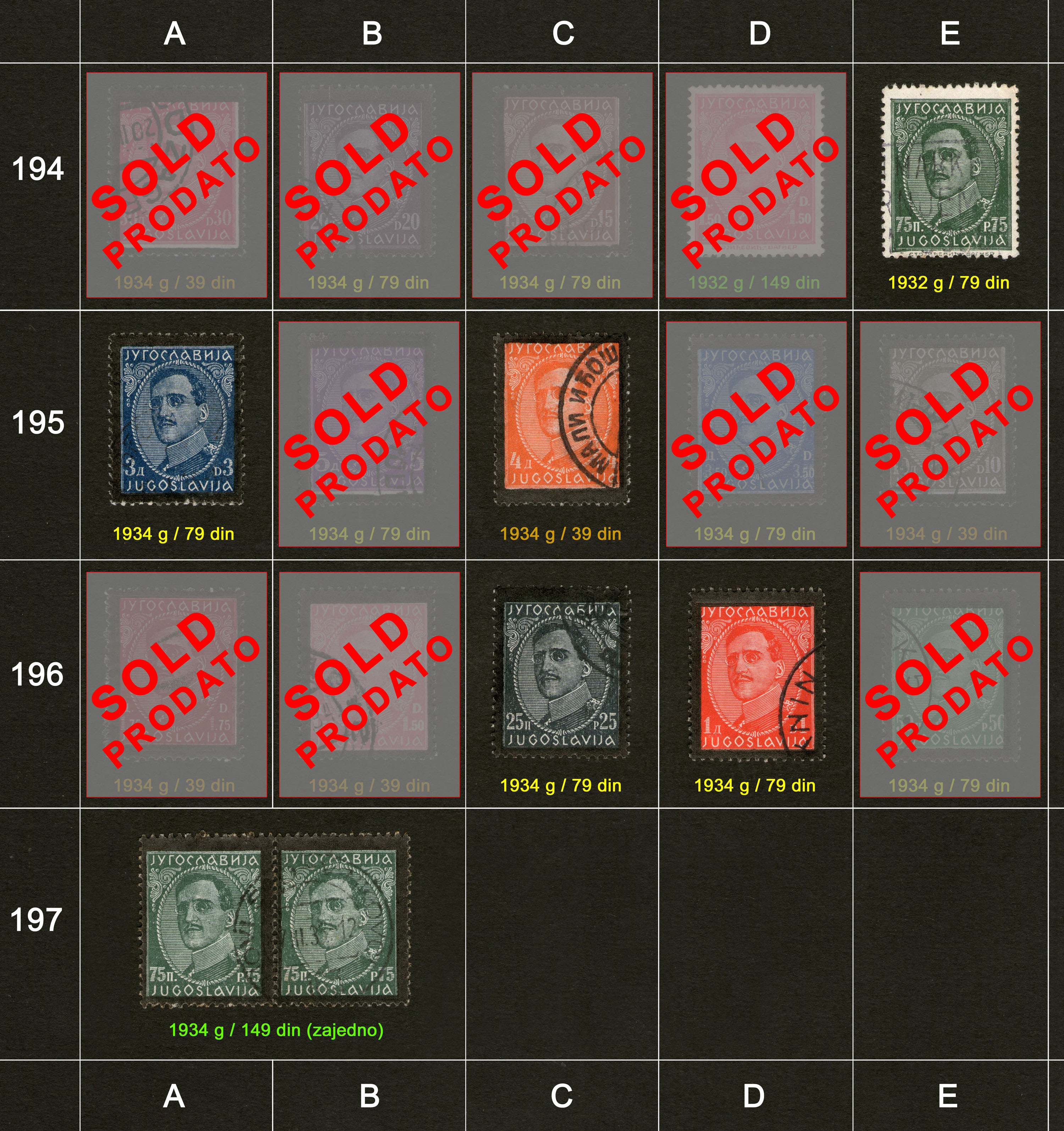 Po�tanske markice, prodaja